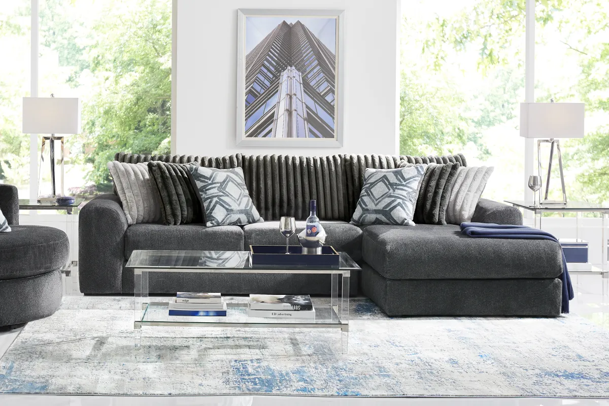 Moreau Street Black 2 Pc Sectional