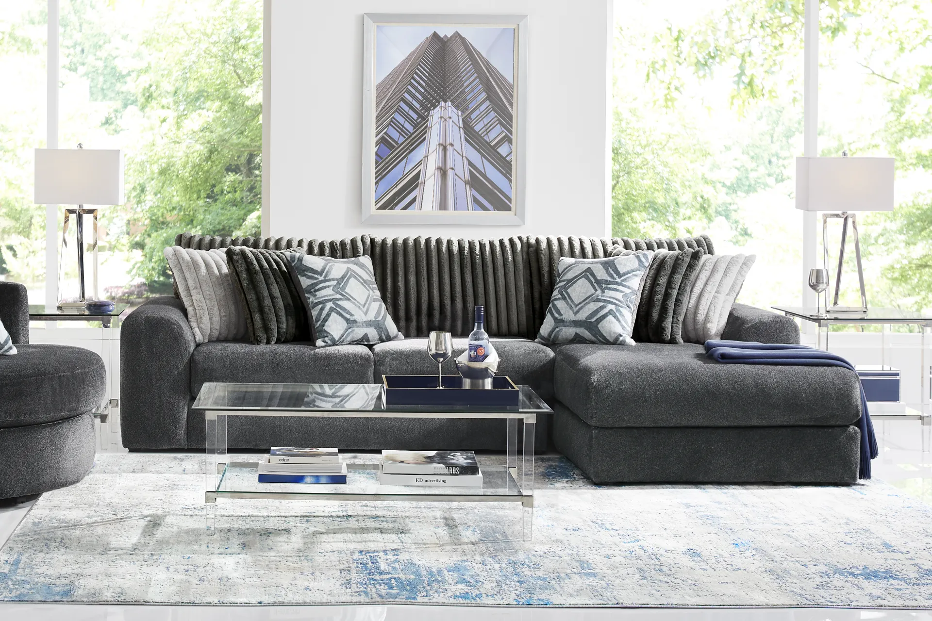 Moreau Street Black 2 Pc Sectional - Image 1