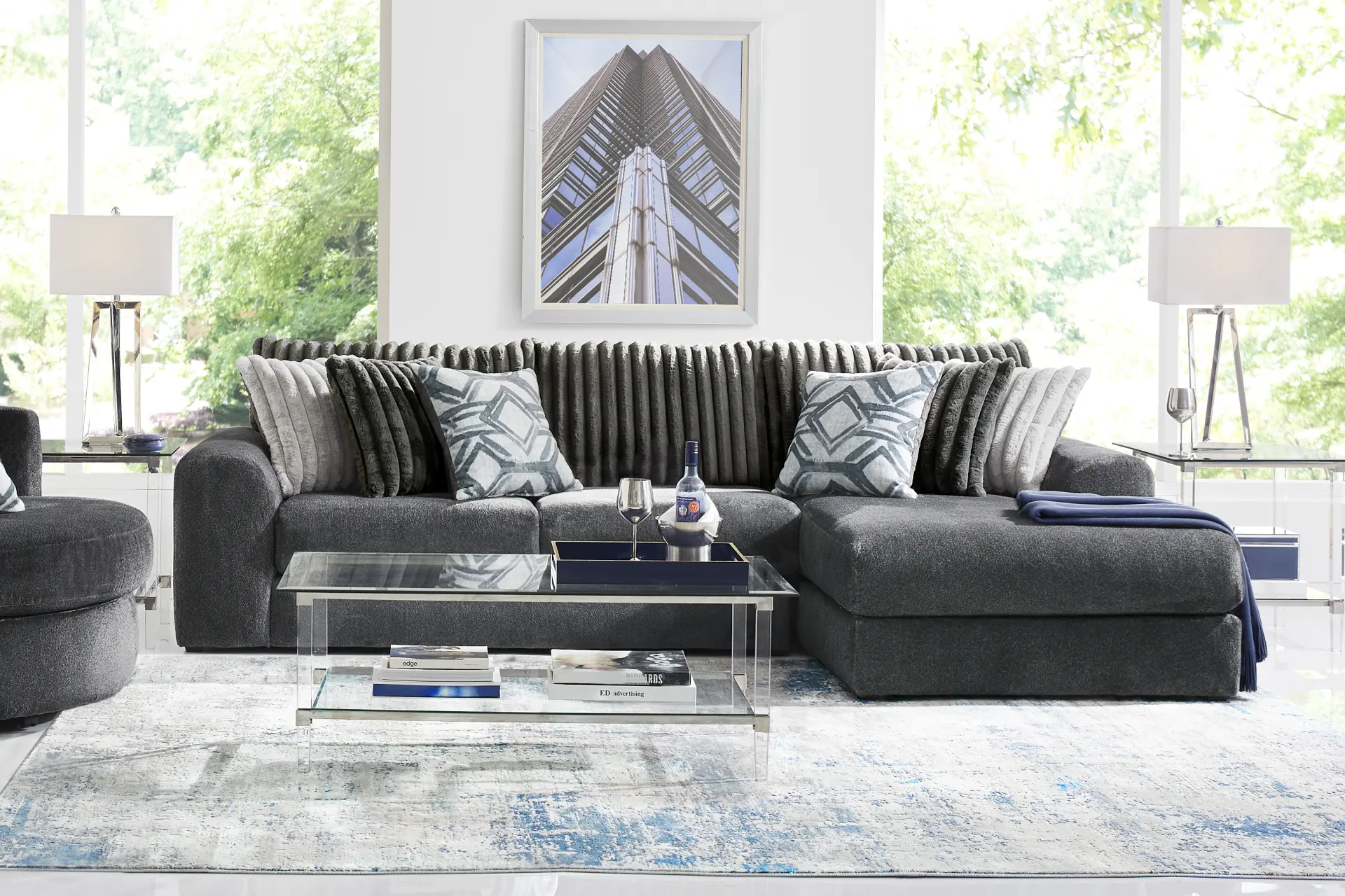 Moreau Street Black 2 Pc Sectional