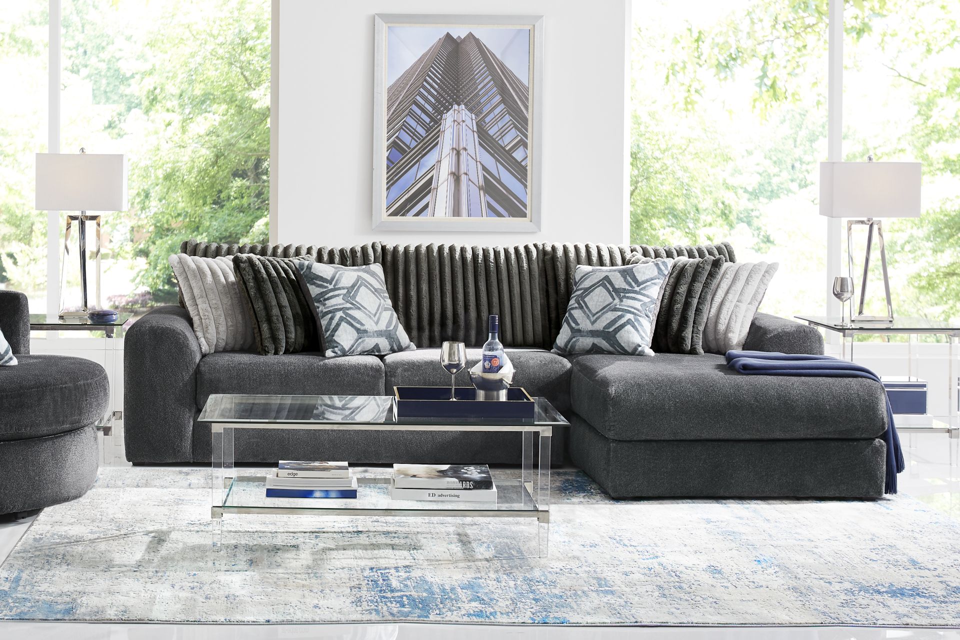 Moreau Street Black 5 Pc Sectional Living Room - Image 1
