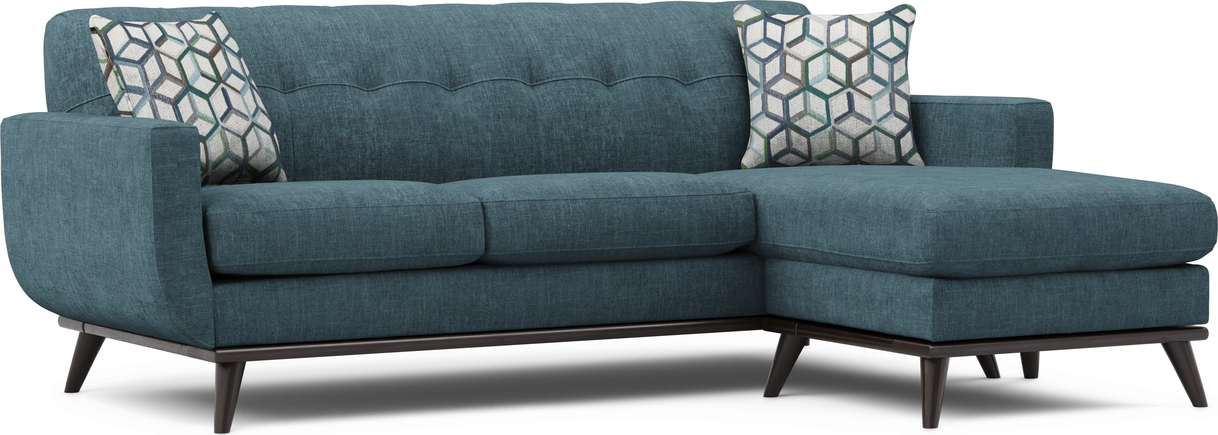 East Side Teal 4 Pc Sectional Living Room - Thumbnail - Image 2