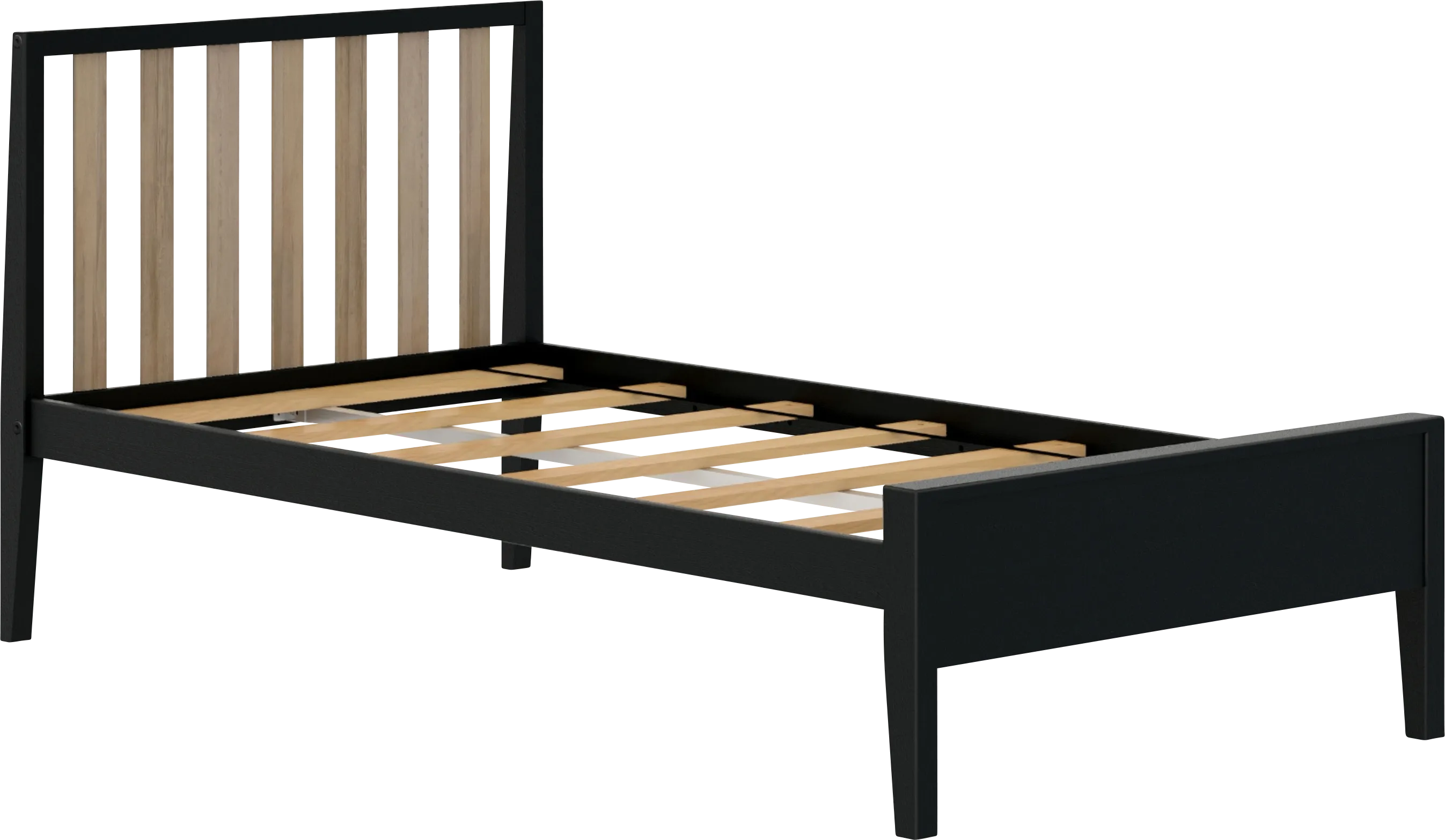 Kids Jolana Black Natural Twin Bed - Thumbnail - Image 1