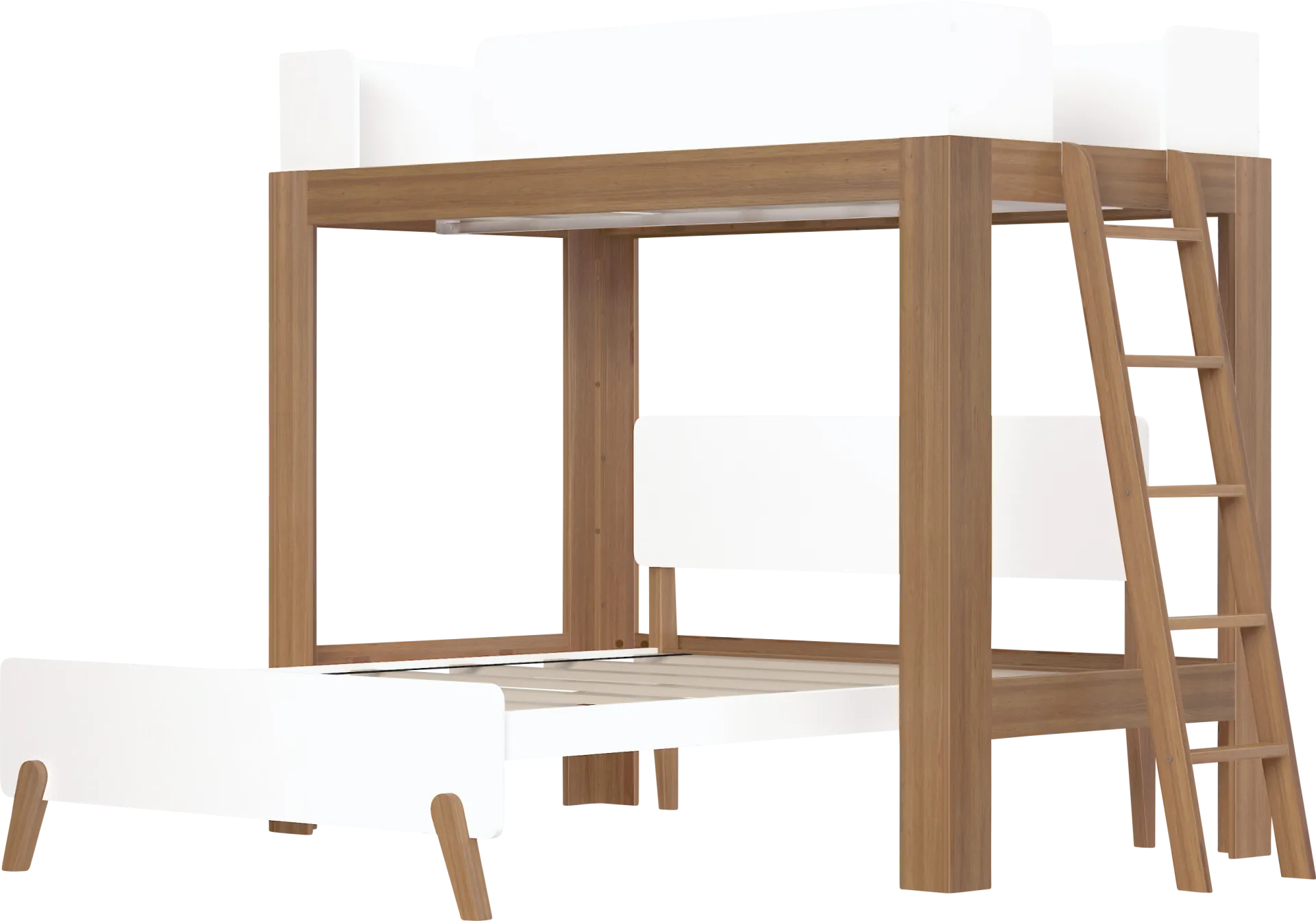 Kids Zuzana II Pecan White Twin/Full Bunk Bed - Image 1