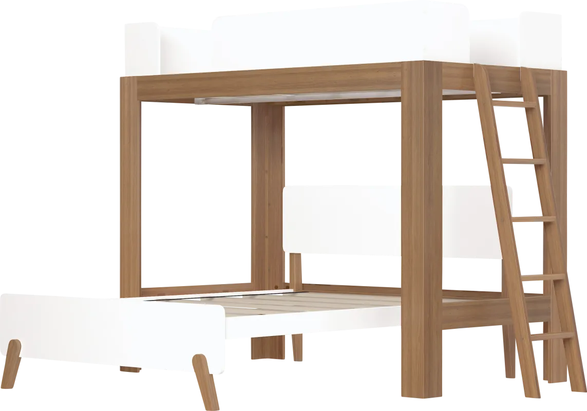 Kids Zuzana II Pecan White Twin/Full Bunk Bed