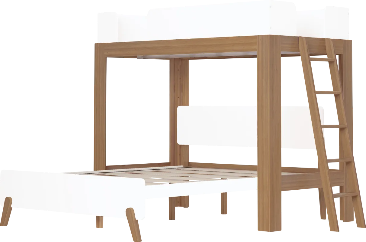 Kids Zuzana III Pecan White Twin/Queen Bunk Bed