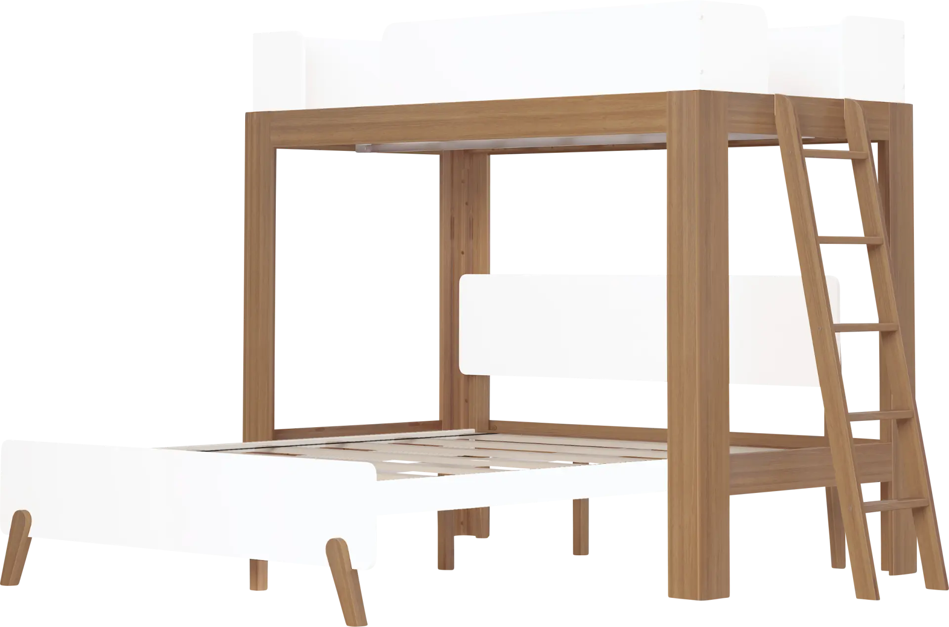 Kids Zuzana III Pecan White Twin/Queen Bunk Bed
