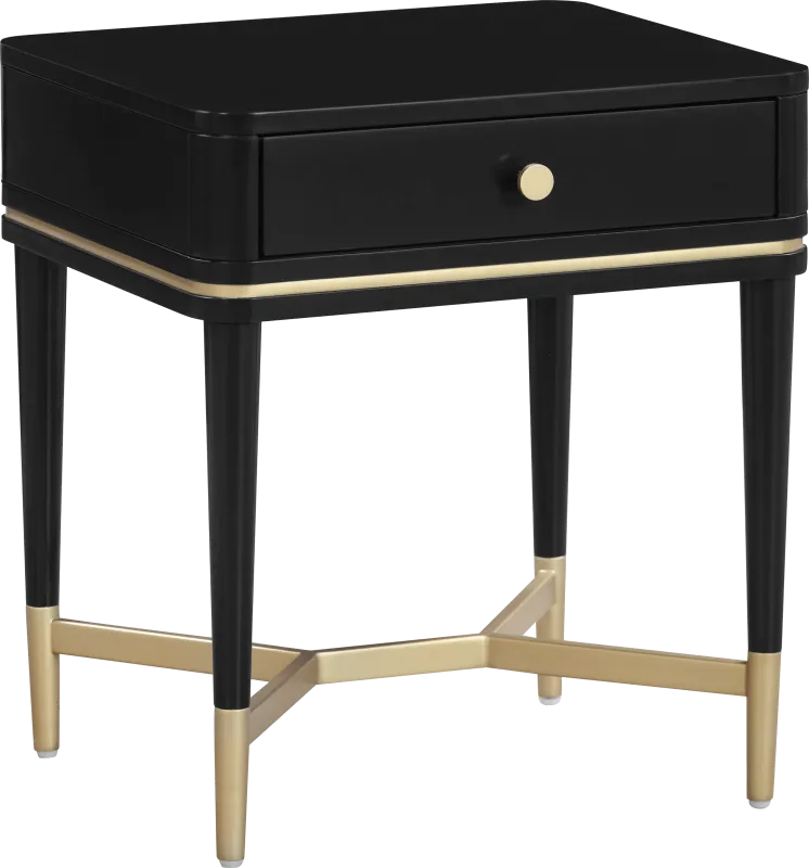 Purdon Black Nightstand