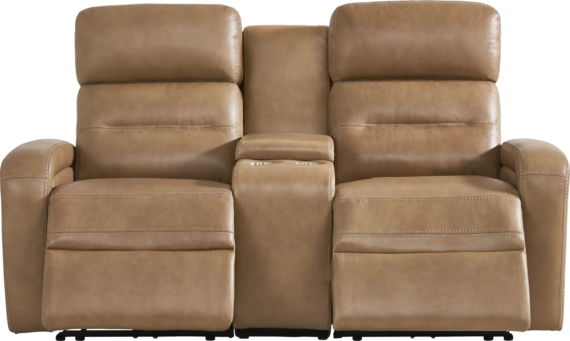 Sierra Madre Saddle Leather Dual Power Reclining Console Loveseat - Image 2