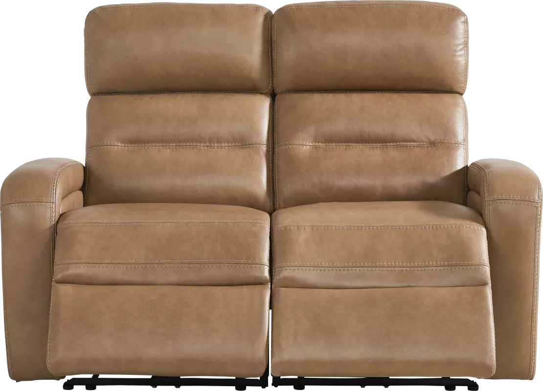 Sierra Madre Saddle Leather Dual Power Reclining Loveseat