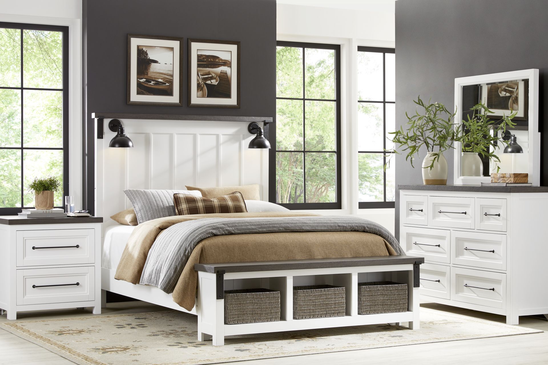 Tremblay Square White 5 Pc Queen Storage Bedroom - Image 1