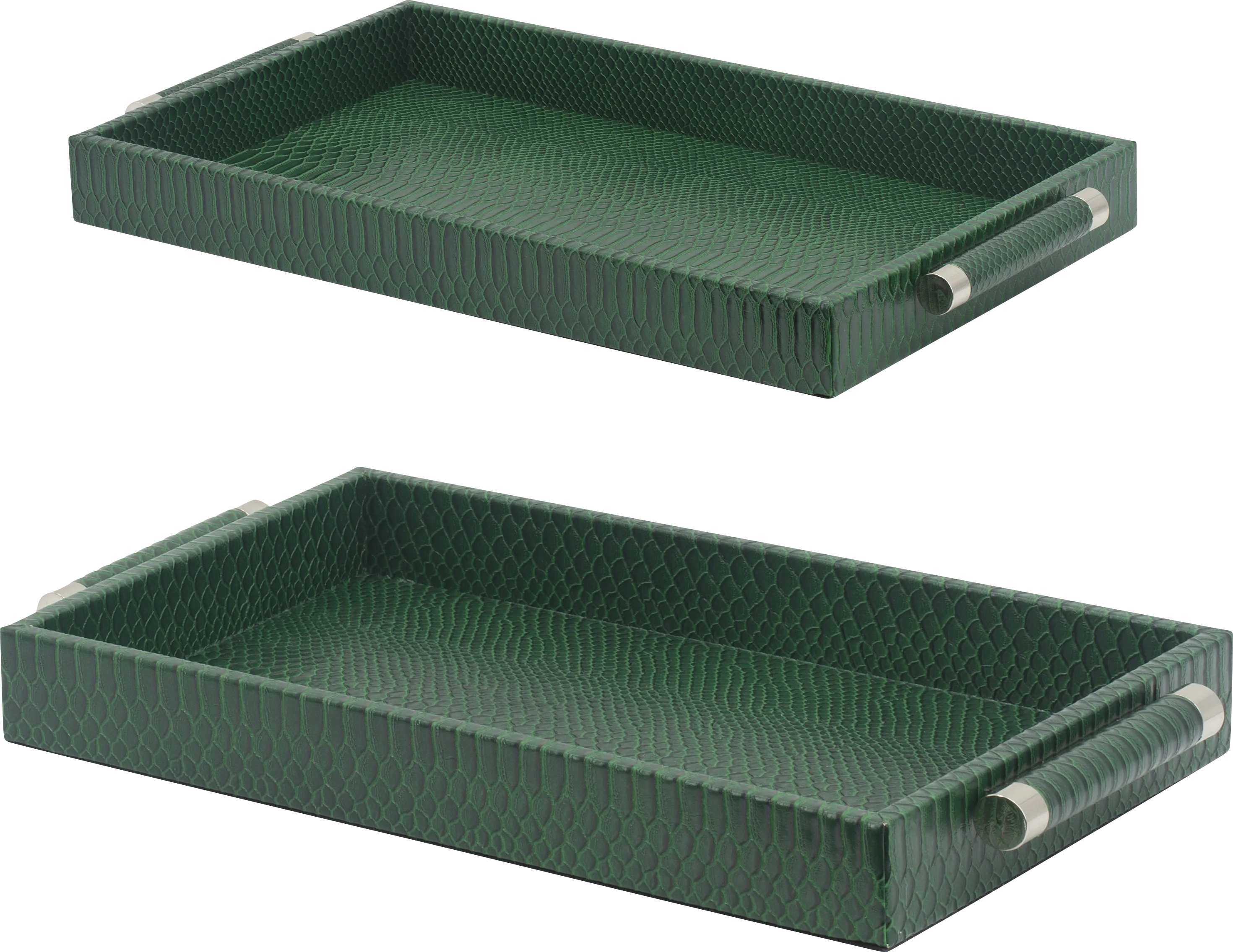 Greenwell Green Tray, Set of 2