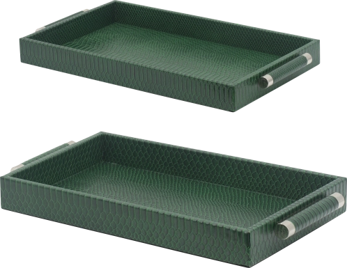Greenwell Green Tray, Set of 2