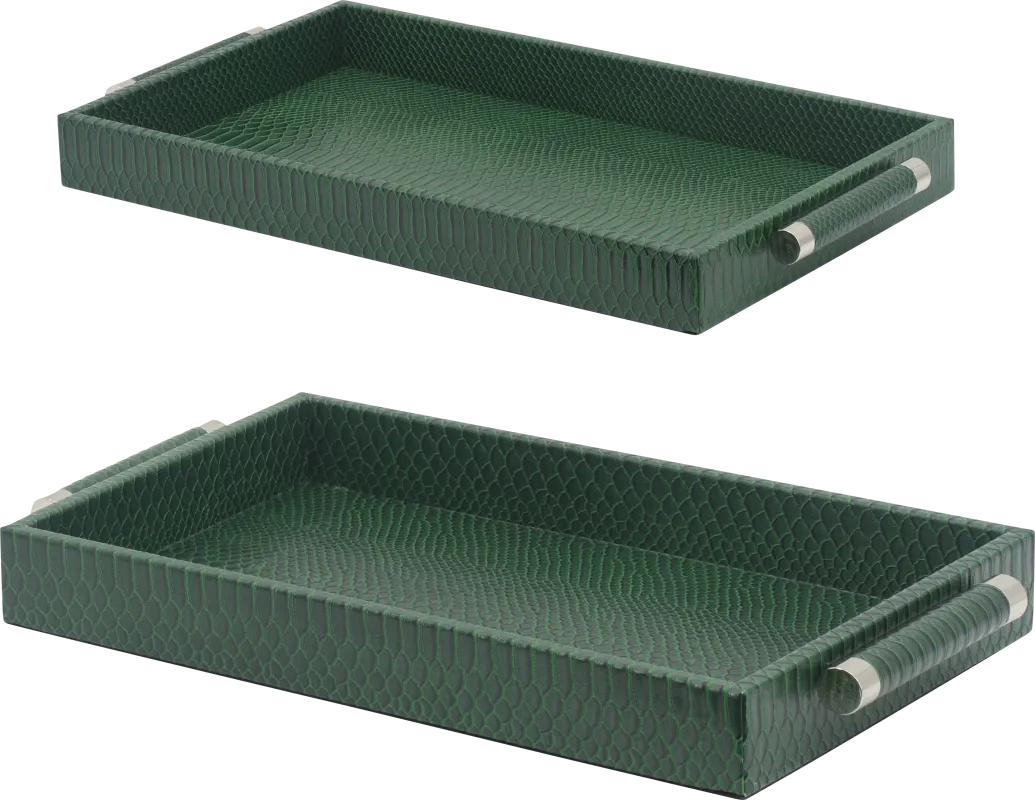 Greenwell Green Tray, Set of 2