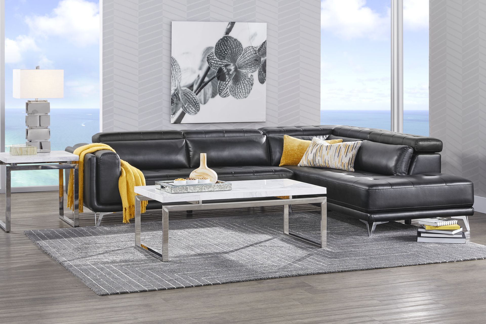 Hudson Heights Black 2 Pc Sectional - Image 2