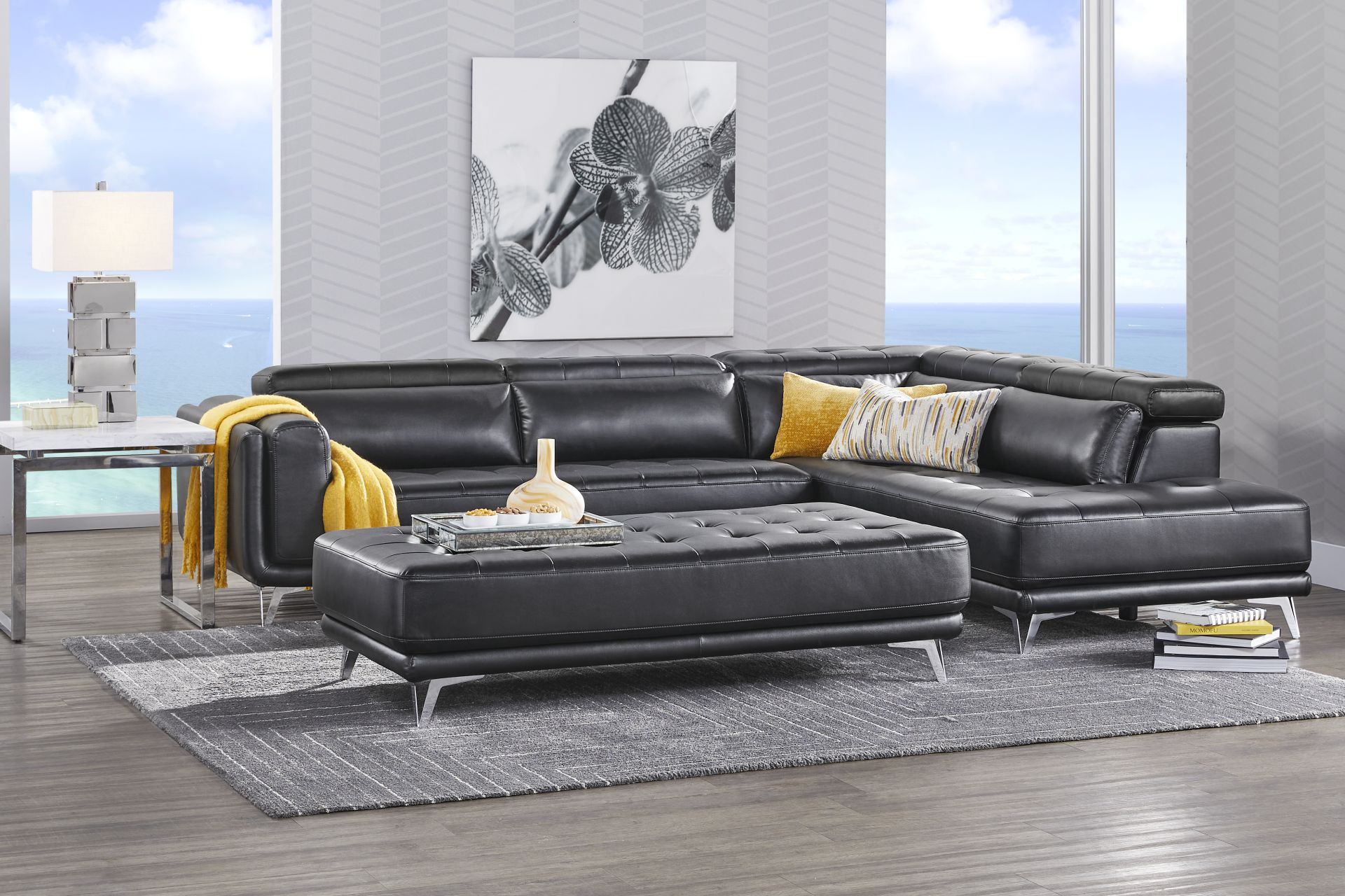 Hudson Heights Black 5 Pc Sectional Living Room - Image 1