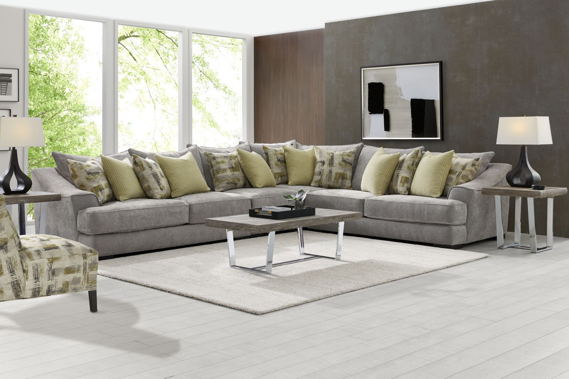 Kinley Gray 7 Pc Sectional Living Room - Image 1