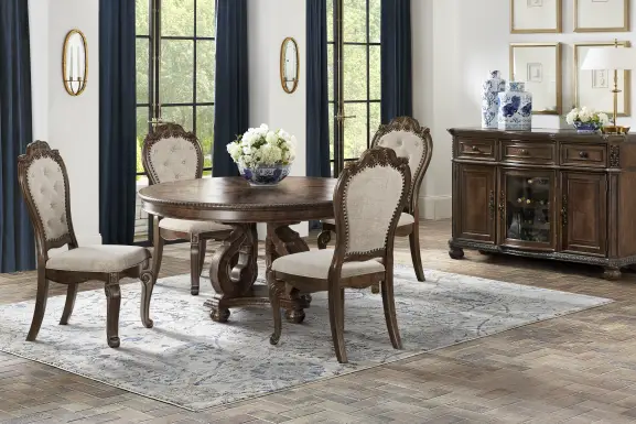 Stalton Estate Brown Round Dining Table