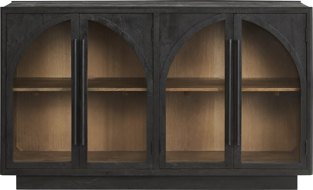 King's Road Black Four Door Credenza