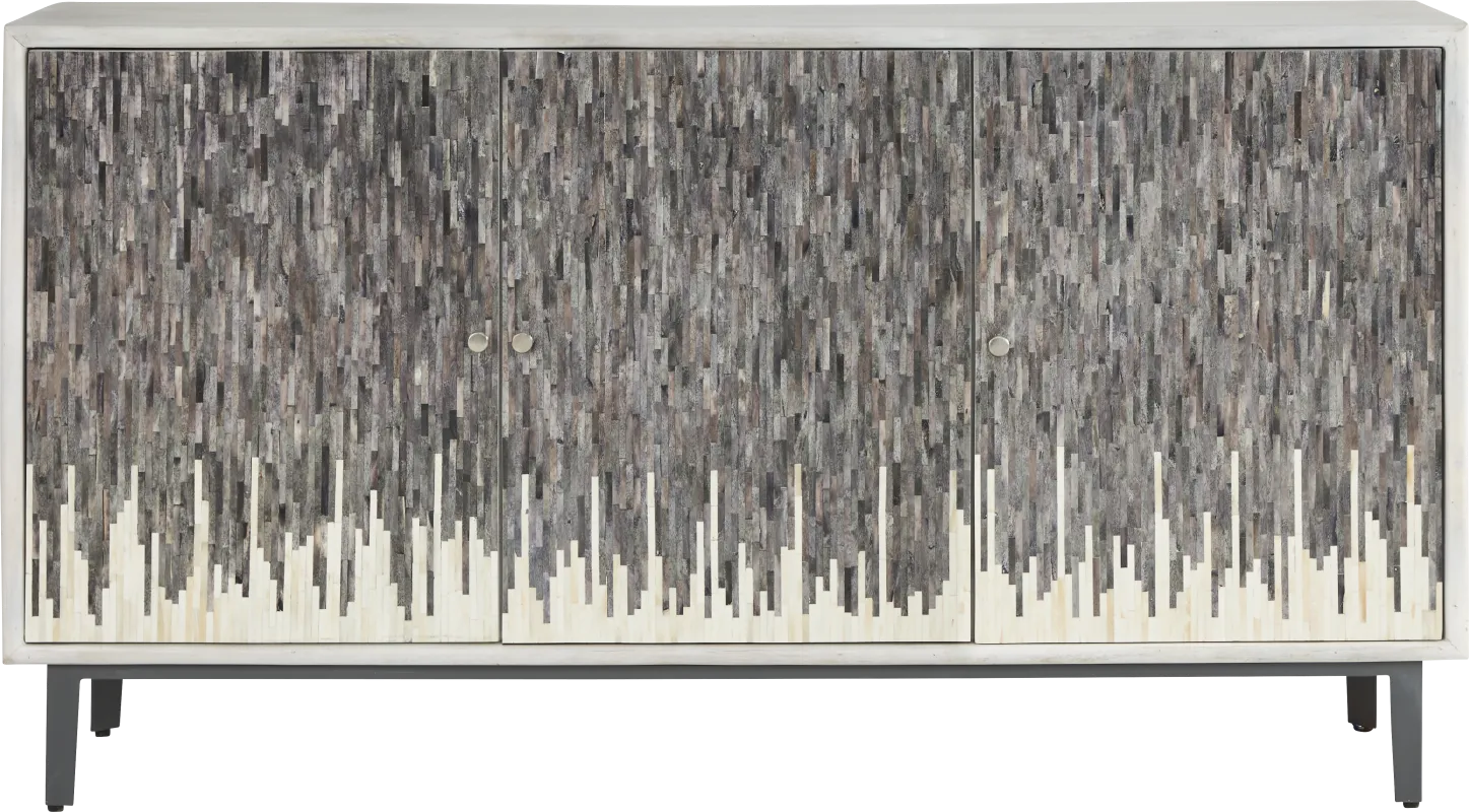 Vidal White 3 Door Credenza