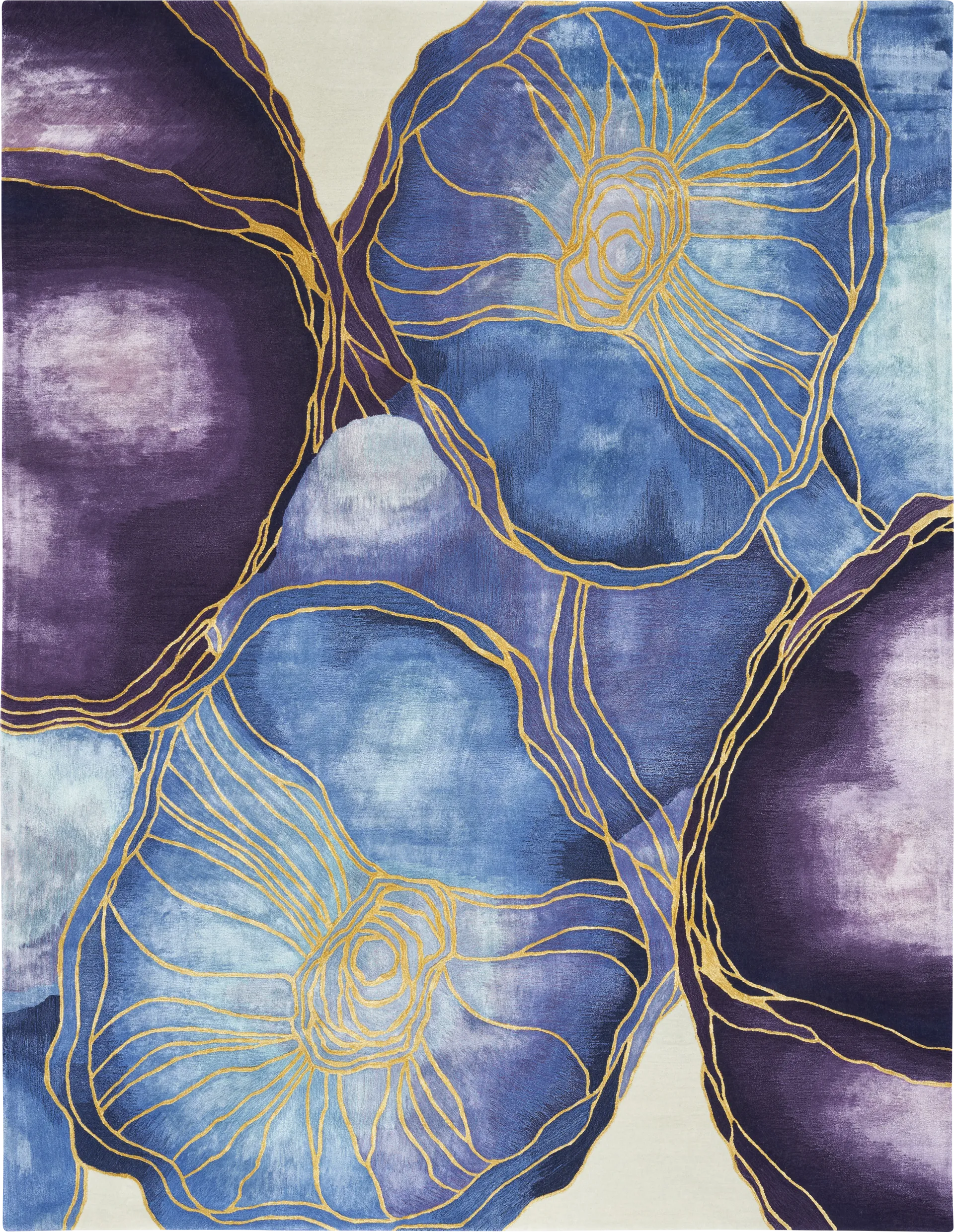 Haebao Blue/Gold 7'9 x 9'9 Rug - Image 1