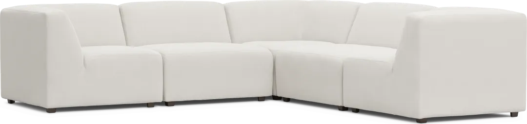 Calay 5 Pc Outdoor Sectional with Vapor Slipcovers