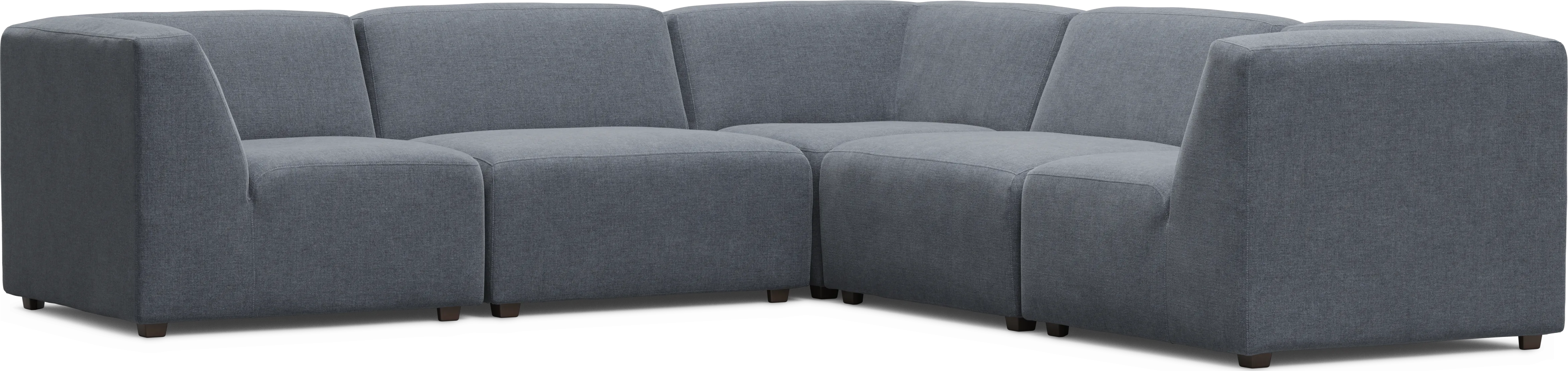 Calay 5 Pc Outdoor Sectional with Denim Slipcovers - Thumbnail - Image 1