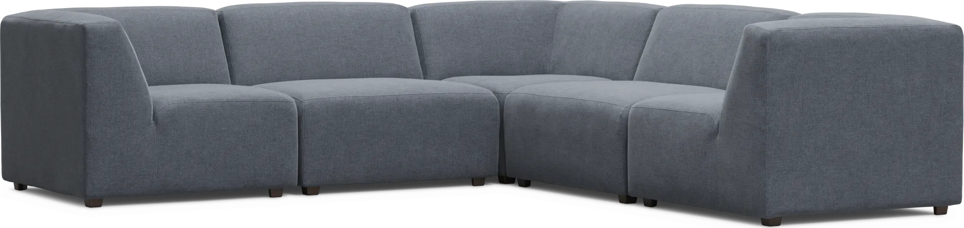 Calay 5 Pc Outdoor Sectional with Denim Slipcovers - Image 1