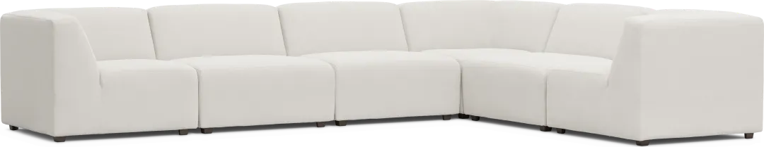 Calay 6 Pc Outdoor Sectional with Vapor Slipcovers