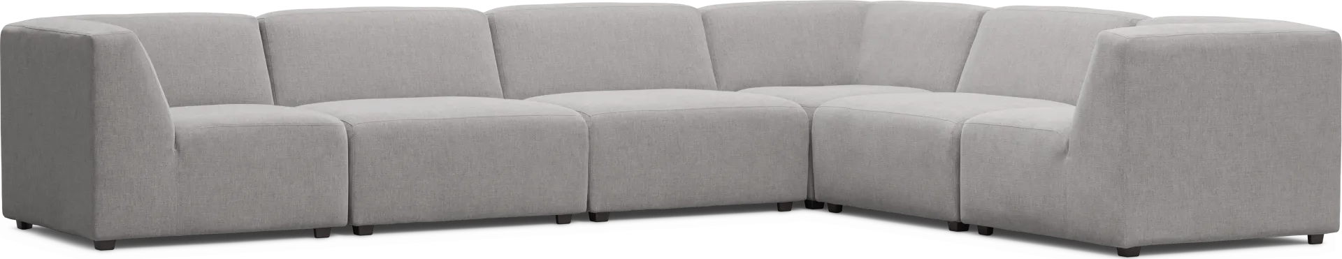 Calay 6 Pc Outdoor Sectional With Ash Slipcovers - Image 1