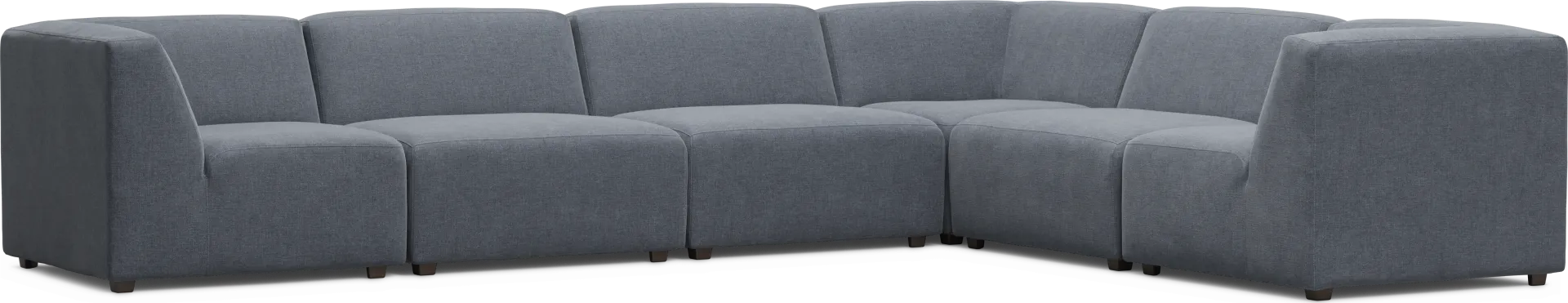 Calay 6 Pc Outdoor Sectional with Denim Slipcovers - Image 1