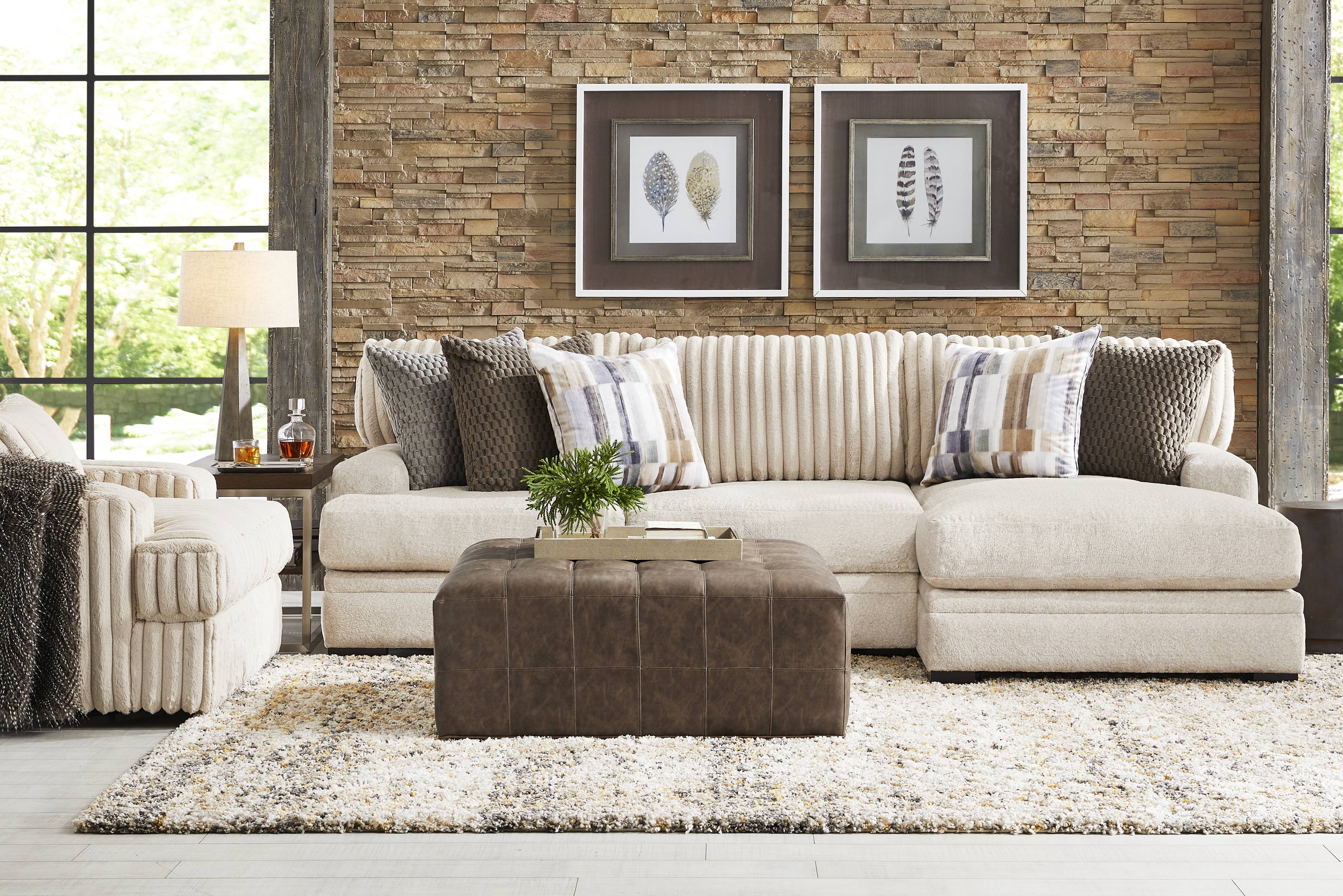 Hudson Street Beige 2 Pc Sectional - Thumbnail - Image 2