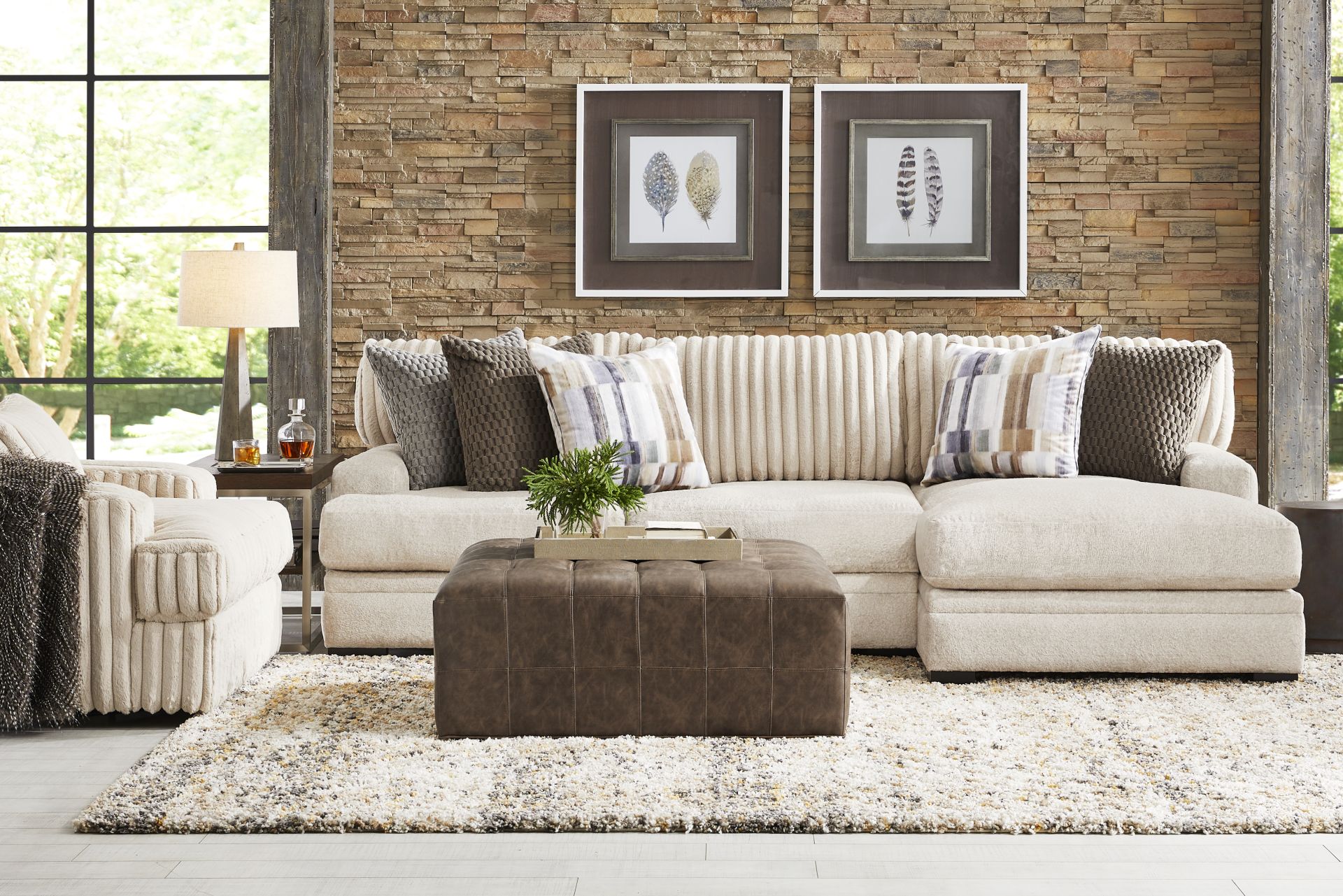Hudson Street Beige 2 Pc Sectional - Image 2