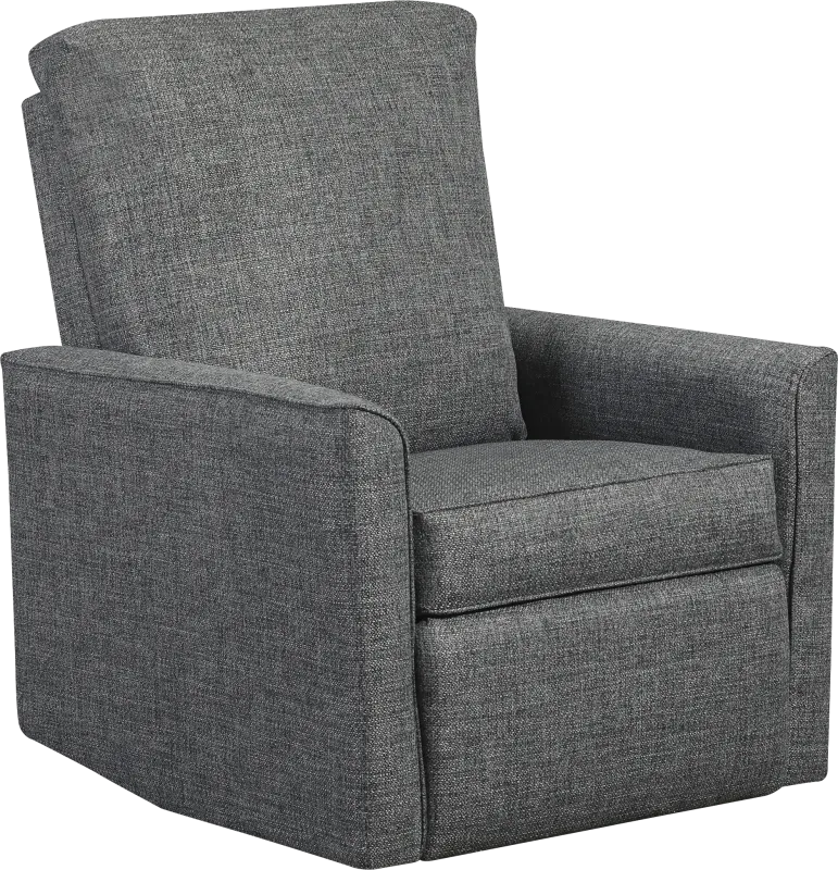 Nursery Cosonee Dark Gray Swivel Recliner