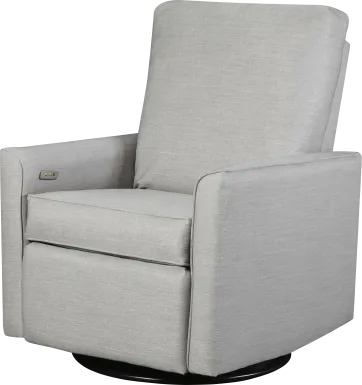 Nursery Winddon Gray Power Swivel Recliner