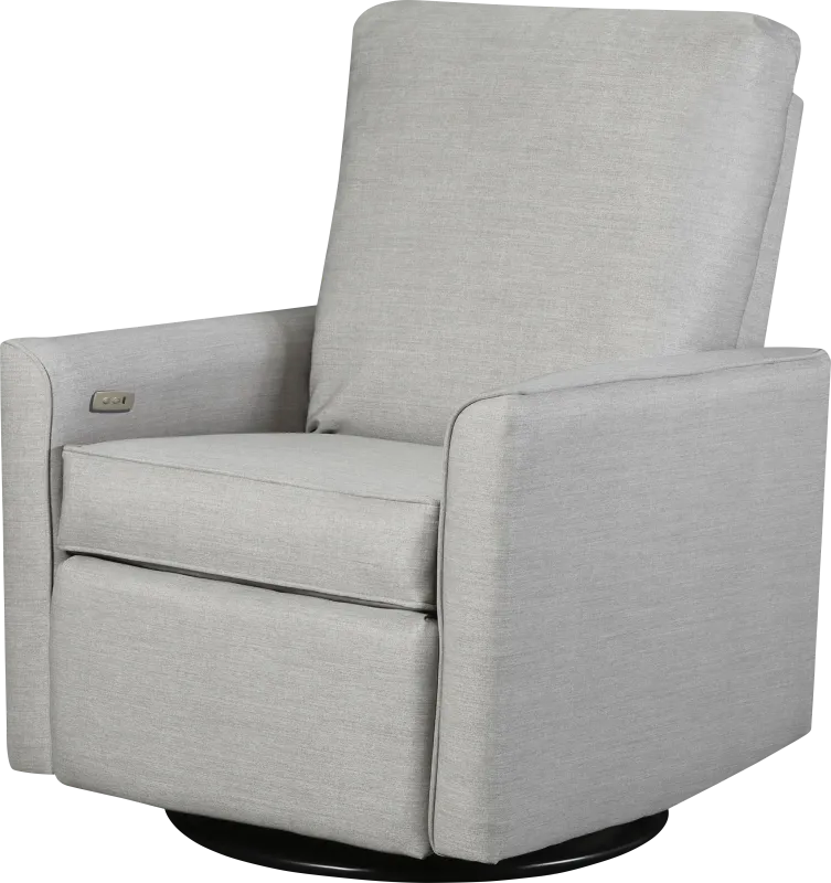 Nursery Winddon Gray Power Swivel Recliner