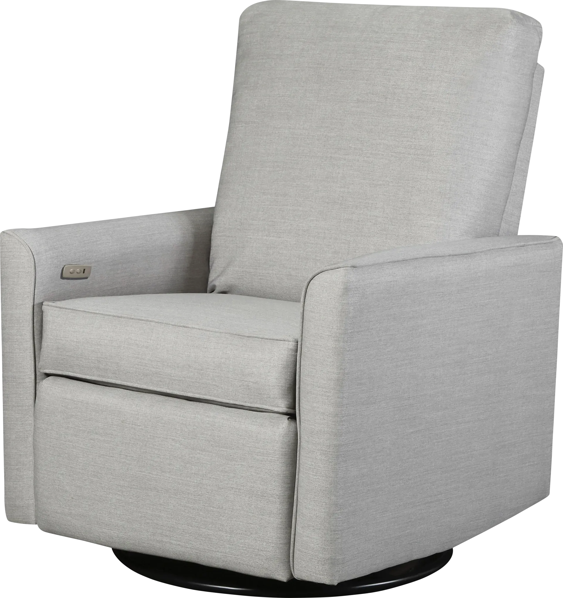 Nursery Winddon Gray Power Swivel Recliner - Image 1