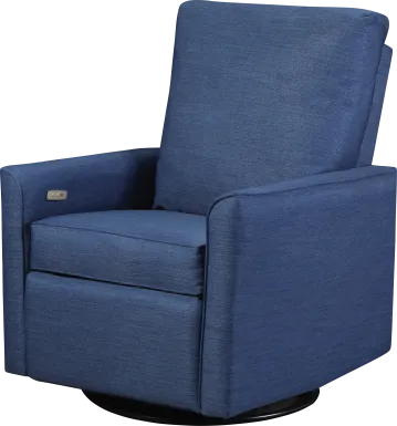 Nursery Winddon Blue Power Swivel Recliner