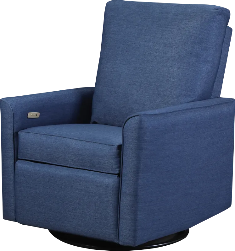 Nursery Winddon Blue Power Swivel Recliner
