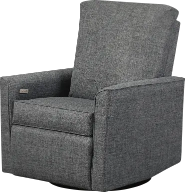 Nursery Winddon Dark Gray Power Swivel Recliner