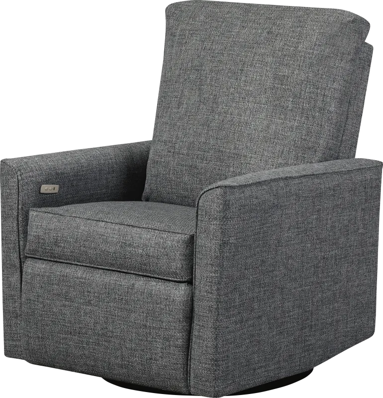 Nursery Winddon Dark Gray Power Swivel Recliner