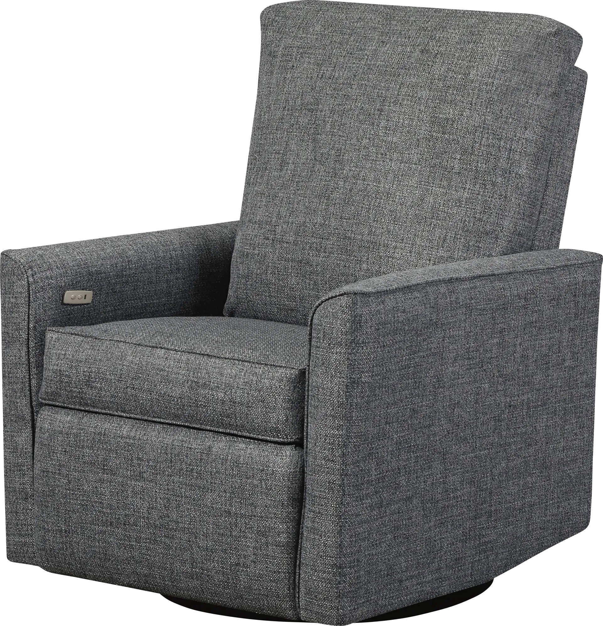 Nursery Winddon Dark Gray Power Swivel Recliner - Image 1