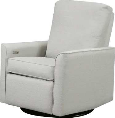 Nursery Winddon Light Gray Power Swivel Recliner