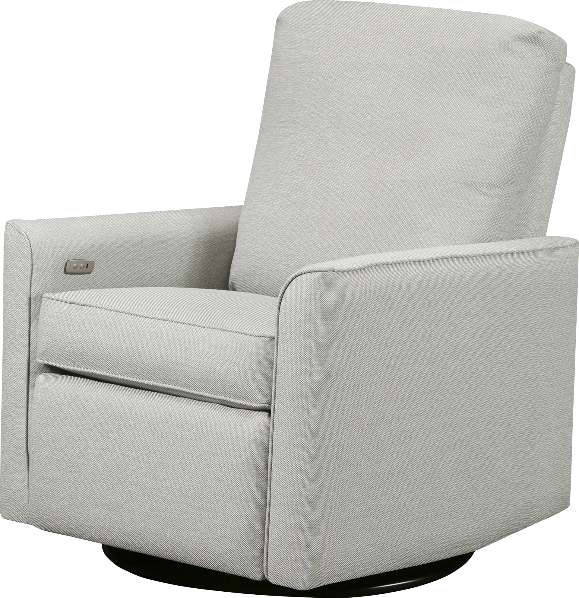 Nursery Winddon Light Gray Power Swivel Recliner - Image 1