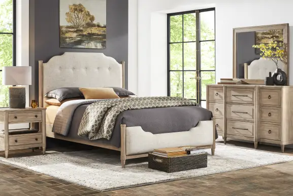 Oakwood Terrace Tan 7 Pc King Upholstered Bedroom