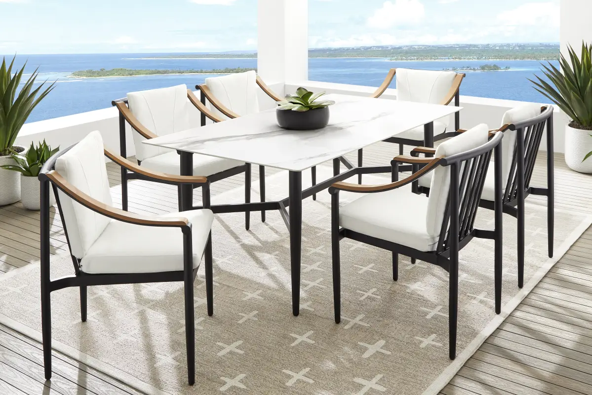 Harlowe Black Rectangle Outdoor Dining Table