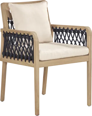 Riva Blonde Outdoor Arm Chair with Flax Cushions