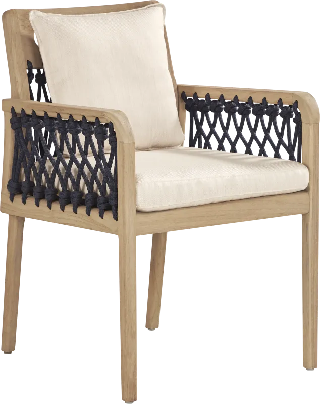 Riva Blonde Outdoor Arm Chair with Flax Cushions