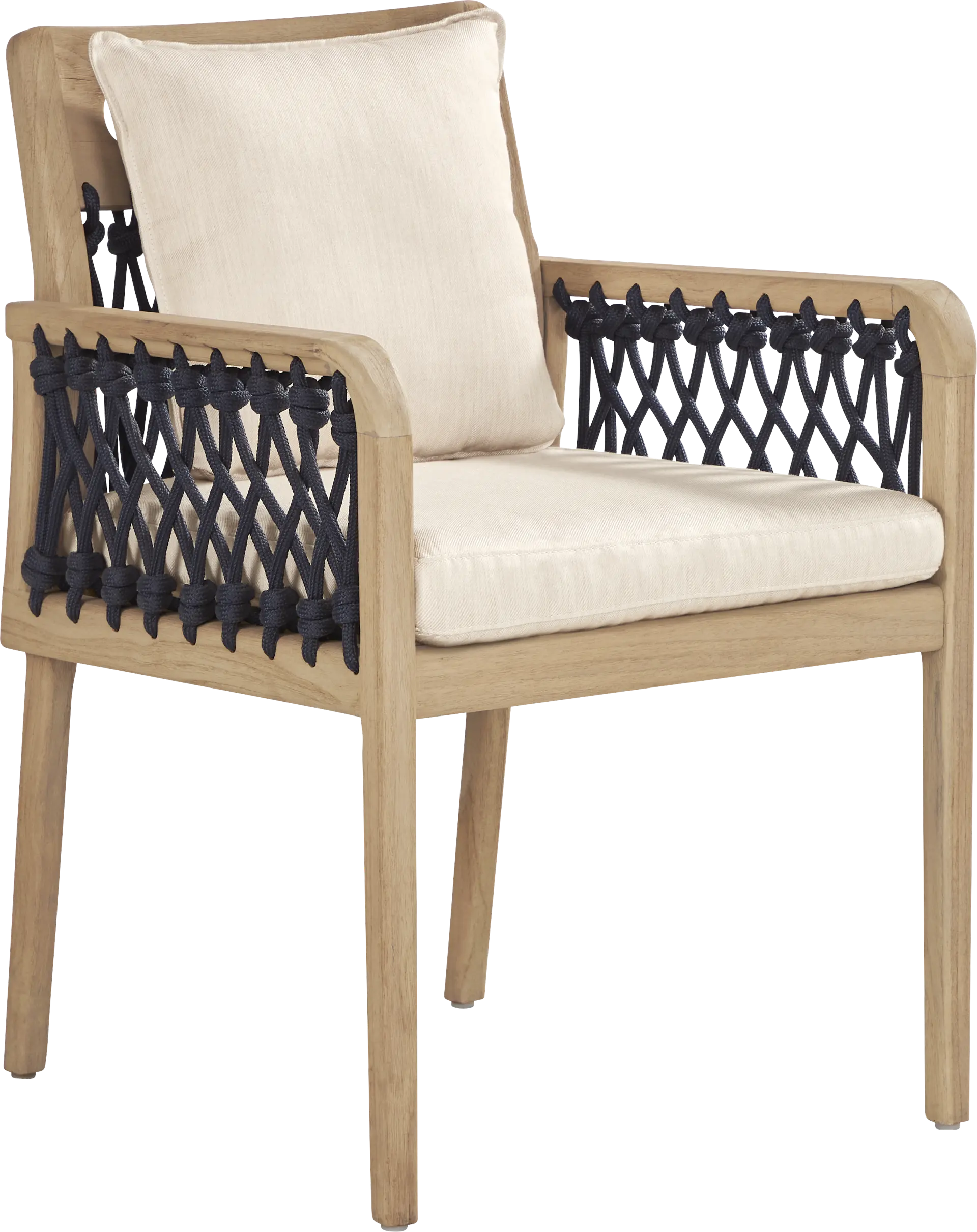 Riva Blonde Outdoor Arm Chair with Flax Cushions