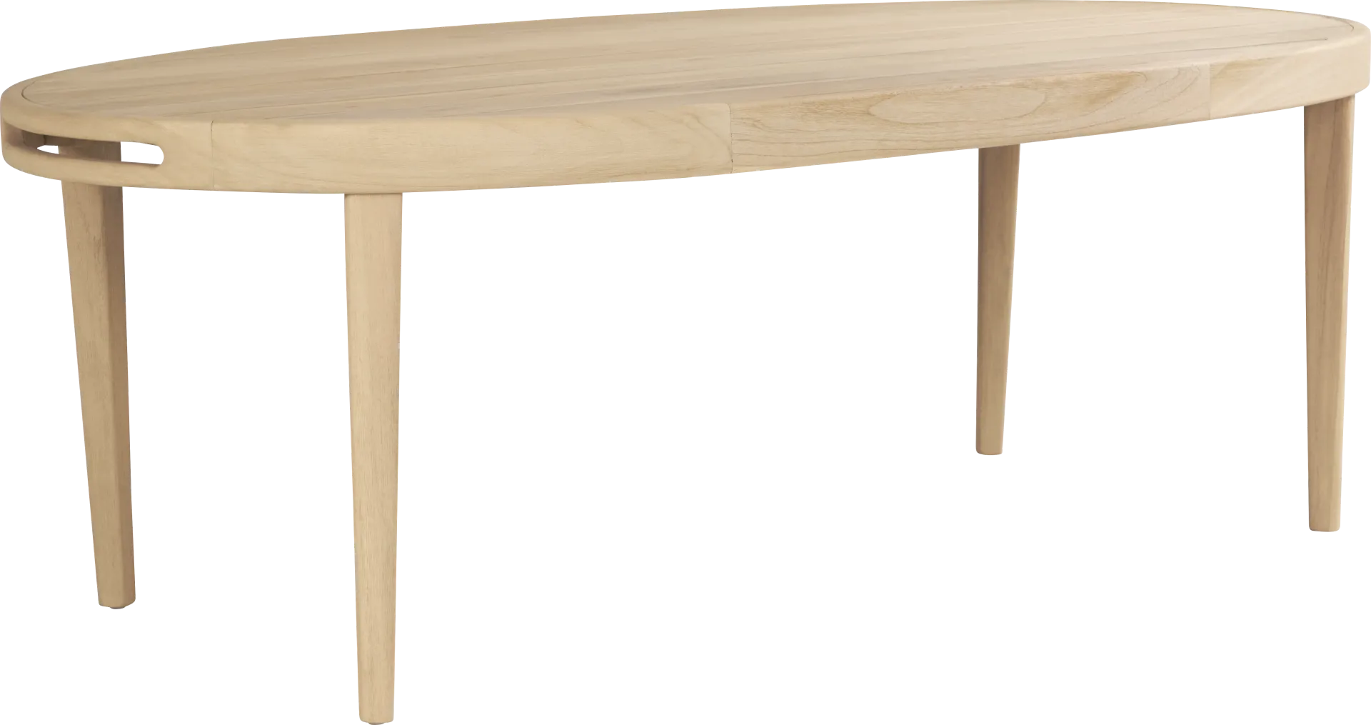 Riva Blonde 7 Pc Oval Outdoor Dining Set with Flax Cushions - Image 2