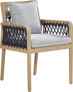Riva Blonde Outdoor Arm Chair with Slate Cushions